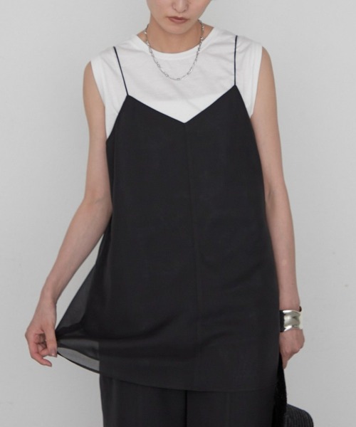 LOUNGEDRESS(ラウンジドレス)の「【JAPAN MADE】シアーキャミ(キャミソール・レディース・ブラウン/ブラック・FREE)」の1枚目の写真