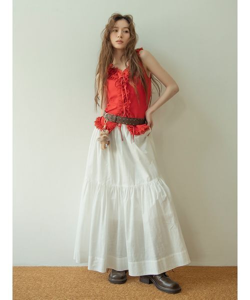 レースフリルコンビカットトップス レースフリルコンビカットトップス（Tシャツ/カットソー）｜LILY BROWN