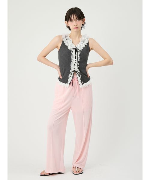 LILY BROWN(リリーブラウン)の「レースフリルコンビカットトップス(Tシャツ/カットソー・レディース・ホワイト/レッド/チャコールグレー・F)」の16枚目の写真