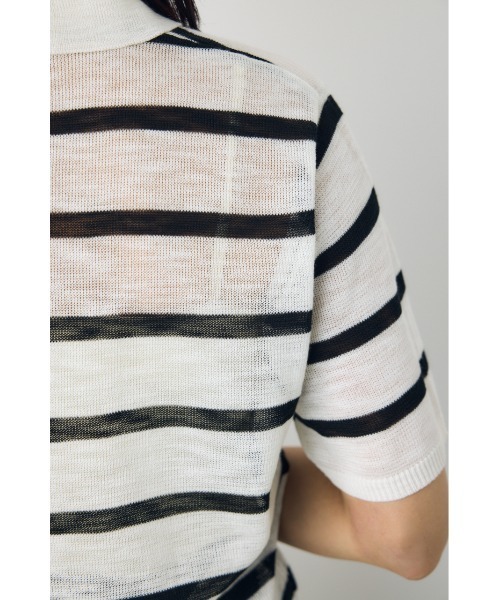 AZUL by moussy(アズールバイマウジー)の「シアーポロニットトップス(ニット/セーター・レディース・ブラウン系その他/ブルー系その他3/ホワイト系その他・SMALL/MEDIUM)」の10枚目の写真