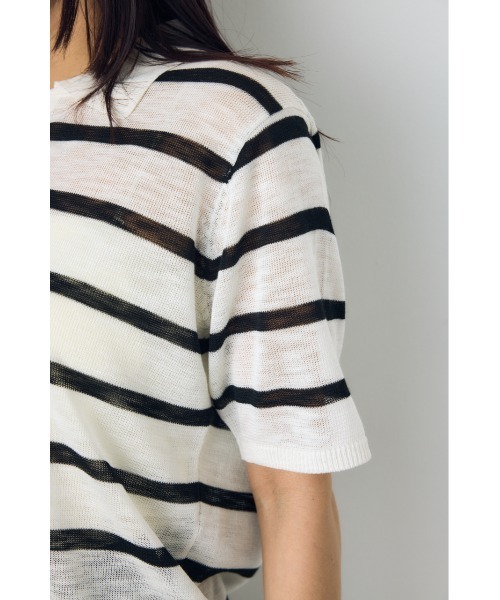 AZUL by moussy(アズールバイマウジー)の「シアーポロニットトップス(ニット/セーター・レディース・ブラウン系その他/ブルー系その他3/ホワイト系その他・SMALL/MEDIUM)」の11枚目の写真