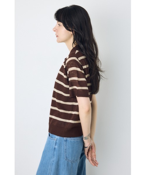 AZUL by moussy(アズールバイマウジー)の「シアーポロニットトップス(ニット/セーター・レディース・ブラウン系その他/ブルー系その他3/ホワイト系その他・SMALL/MEDIUM)」の15枚目の写真