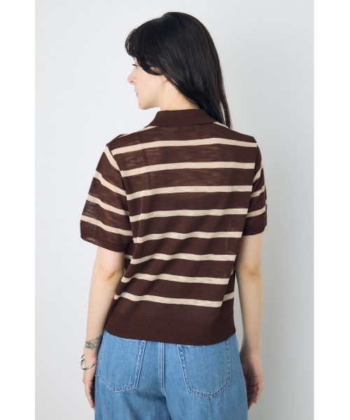 AZUL by moussy(アズールバイマウジー)の「シアーポロニットトップス(ニット/セーター・レディース・ブラウン系その他/ブルー系その他3/ホワイト系その他・SMALL/MEDIUM)」の16枚目の写真