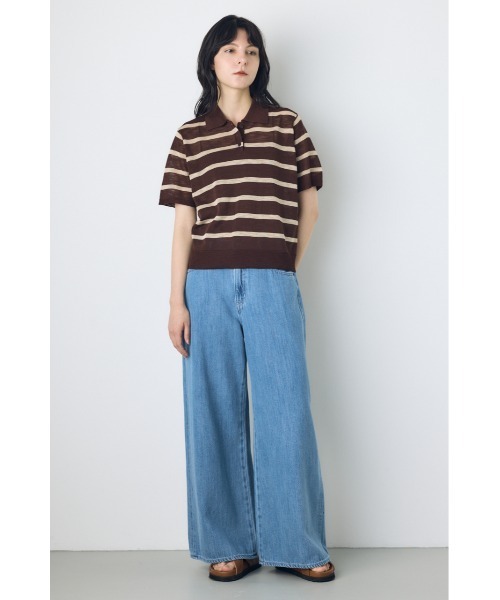 AZUL by moussy(アズールバイマウジー)の「シアーポロニットトップス(ニット/セーター・レディース・ブラウン系その他/ブルー系その他3/ホワイト系その他・SMALL/MEDIUM)」の17枚目の写真