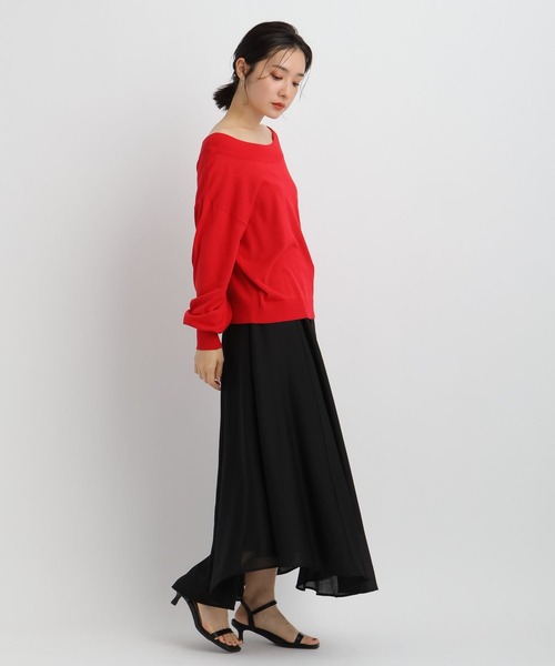 Andemiu(アンデミュウ)の「シアーオフショルニット671656(ニット/セーター・レディース・ブラック/ベージュ/レッド・FREE)」の8枚目の写真