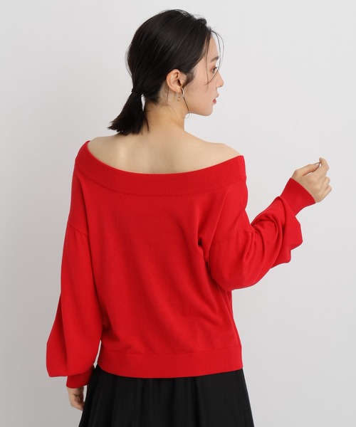 Andemiu(アンデミュウ)の「シアーオフショルニット671656(ニット/セーター・レディース・ブラック/ベージュ/レッド・FREE)」の9枚目の写真