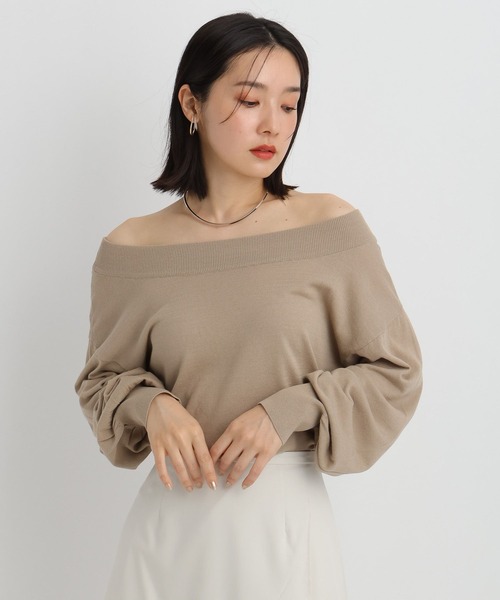 Andemiu(アンデミュウ)の「シアーオフショルニット671656(ニット/セーター・レディース・ブラック/ベージュ/レッド・FREE)」の13枚目の写真