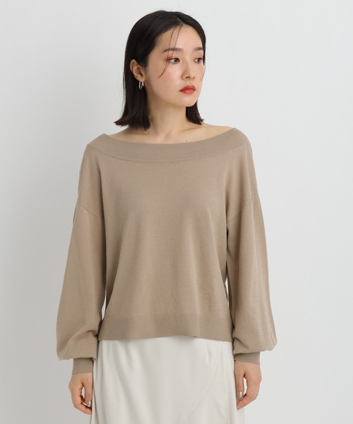 Andemiu(アンデミュウ)の「シアーオフショルニット671656(ニット/セーター・レディース・ブラック/ベージュ/レッド・FREE)」の14枚目の写真