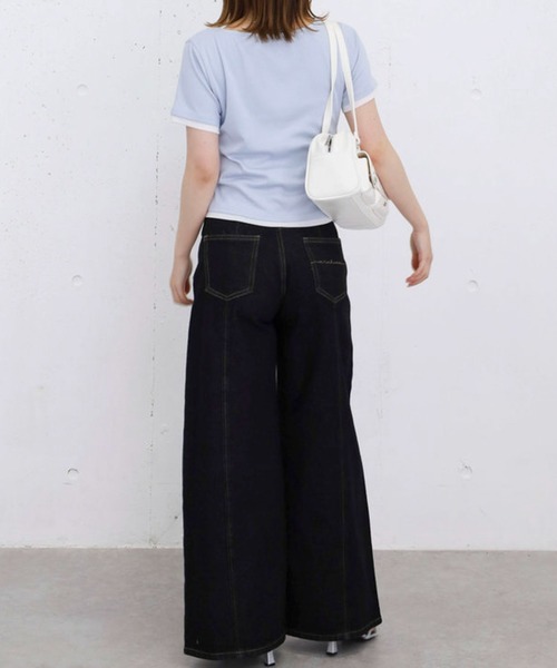 archives(アルシーヴ)の「フリルドロストカットTOPS 5S(Tシャツ/カットソー・レディース・アイボリー/ブラック/グレー/ブルー・MEDIUM)」の12枚目の写真