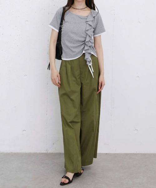 archives(アルシーヴ)の「フリルドロストカットTOPS 5S(Tシャツ/カットソー・レディース・アイボリー/ブラック/グレー/ブルー・MEDIUM)」の17枚目の写真