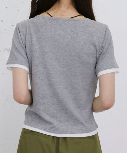archives(アルシーヴ)の「フリルドロストカットTOPS 5S(Tシャツ/カットソー・レディース・アイボリー/ブラック/グレー/ブルー・MEDIUM)」の16枚目の写真