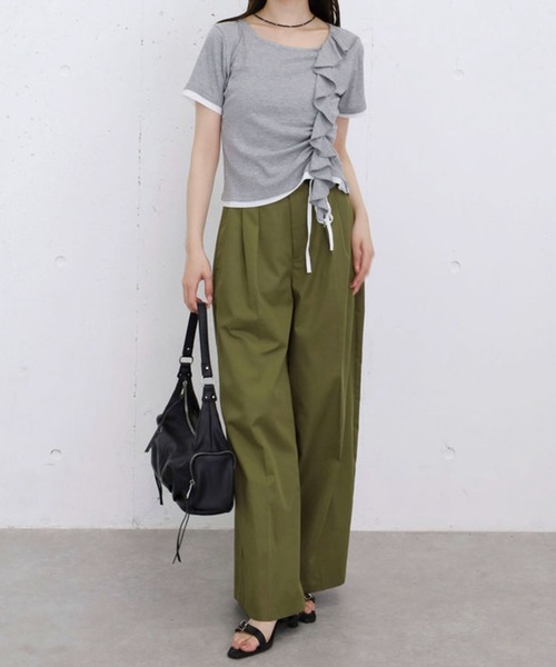 archives(アルシーヴ)の「フリルドロストカットTOPS 5S(Tシャツ/カットソー・レディース・アイボリー/ブラック/グレー/ブルー・MEDIUM)」の18枚目の写真