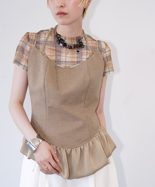 chuclla(チュクラ)の「チェックコンパクトトップス chw26s278(Tシャツ/カットソー・レディース・イエロー・FREE)」の9枚目の写真