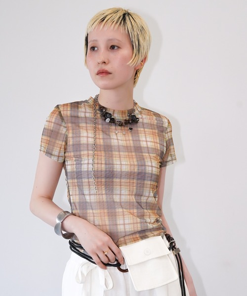 chuclla(チュクラ)の「チェックコンパクトトップス chw26s278(Tシャツ/カットソー・レディース・イエロー・FREE)」の20枚目の写真