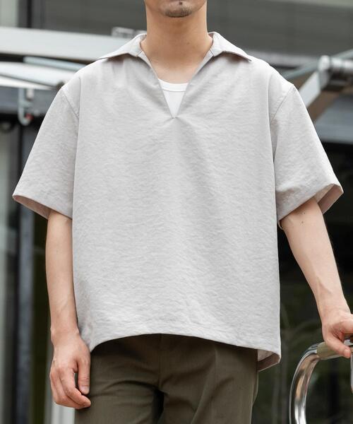 URBAN RESEARCH ROSSO MEN(アーバンリサーチロッソメン)の「『セットアップ対応』『防シワ/速乾』ドライイージースキッパーシャツ(シャツ/ブラウス・メンズ・ベージュ系その他/ネイビー/ブラック/チャコールグレー・MEDIUM/LARGE)」の12枚目の写真