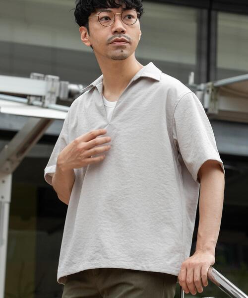 URBAN RESEARCH ROSSO MEN(アーバンリサーチロッソメン)の「『セットアップ対応』『防シワ/速乾』ドライイージースキッパーシャツ(シャツ/ブラウス・メンズ・ベージュ系その他/ネイビー/ブラック/チャコールグレー・MEDIUM/LARGE)」の14枚目の写真
