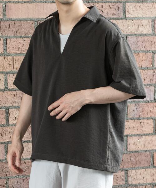 URBAN RESEARCH ROSSO MEN(アーバンリサーチロッソメン)の「『セットアップ対応』『防シワ/速乾』ドライイージースキッパーシャツ(シャツ/ブラウス・メンズ・ベージュ系その他/ネイビー/ブラック/チャコールグレー・MEDIUM/LARGE)」の22枚目の写真