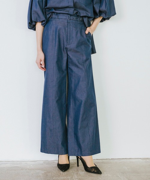 Sirin(シリン)の「≪セットアップ可≫ デニムワイドパンツ【2サイズ展開】(デニムパンツ・レディース・ブルー/ネイビー・XS/S)」の2枚目の写真