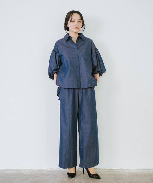Sirin(シリン)の「≪セットアップ可≫ デニムワイドパンツ【2サイズ展開】(デニムパンツ・レディース・ブルー/ネイビー・XS/S)」の8枚目の写真