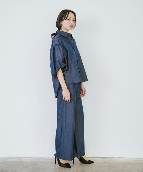 Sirin(シリン)の「≪セットアップ可≫ デニムワイドパンツ【2サイズ展開】(デニムパンツ・レディース・ブルー/ネイビー・XS/S)」の7枚目の写真
