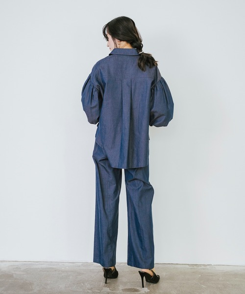 Sirin(シリン)の「≪セットアップ可≫ デニムワイドパンツ【2サイズ展開】(デニムパンツ・レディース・ブルー/ネイビー・XS/S)」の6枚目の写真