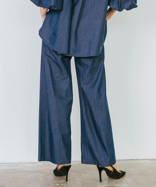 Sirin(シリン)の「≪セットアップ可≫ デニムワイドパンツ【2サイズ展開】(デニムパンツ・レディース・ブルー/ネイビー・XS/S)」の3枚目の写真