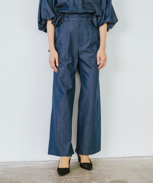 Sirin(シリン)の「≪セットアップ可≫ デニムワイドパンツ【2サイズ展開】(デニムパンツ・レディース・ブルー/ネイビー・XS/S)」の5枚目の写真