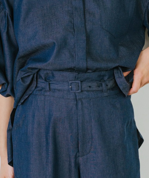 Sirin(シリン)の「≪セットアップ可≫ デニムワイドパンツ【2サイズ展開】(デニムパンツ・レディース・ブルー/ネイビー・XS/S)」の4枚目の写真