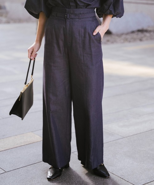 Sirin(シリン)の「≪セットアップ可≫ デニムワイドパンツ【2サイズ展開】(デニムパンツ・レディース・ブルー/ネイビー・XS/S)」の14枚目の写真