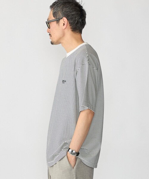 SHIPS(シップス)の「AIRTOWNE: ボーダー Tシャツ(Tシャツ/カットソー・メンズ・ホワイト/ブラウン・MEDIUM/LARGE/X-LARGE)」の8枚目の写真