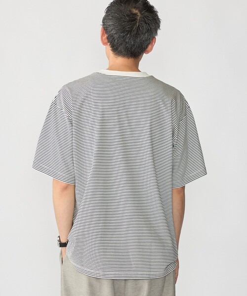 SHIPS(シップス)の「AIRTOWNE: ボーダー Tシャツ(Tシャツ/カットソー・メンズ・ホワイト/ブラウン・MEDIUM/LARGE/X-LARGE)」の9枚目の写真