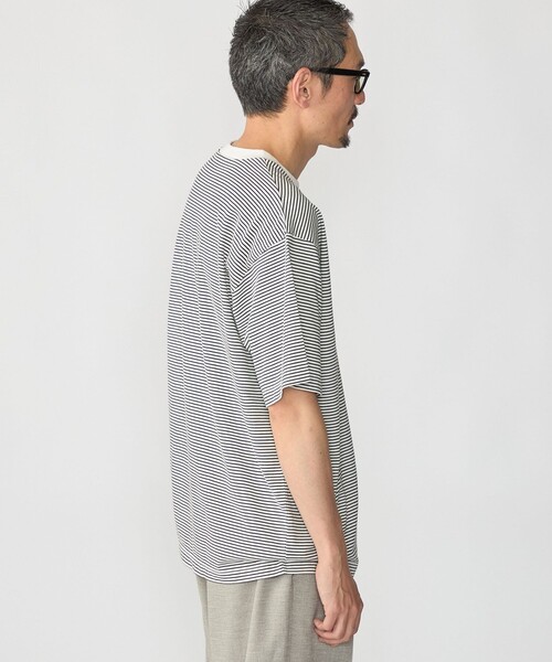 SHIPS(シップス)の「AIRTOWNE: ボーダー Tシャツ(Tシャツ/カットソー・メンズ・ホワイト/ブラウン・MEDIUM/LARGE/X-LARGE)」の10枚目の写真