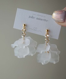 jolie minette/ボリューム フリル キラキラ ピアス/アレルギー対応サージカルステンレス