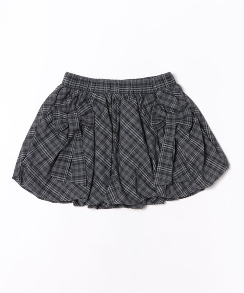 Anely(アネリー)の「チェック柄 ダブルリボン バルーン ミニ スカート(スカート・レディース・チャコールグレー/パープル・FREE)」の16枚目の写真