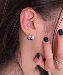 六芒星ジルコニア 非対称 レディース 高級感ピアス
