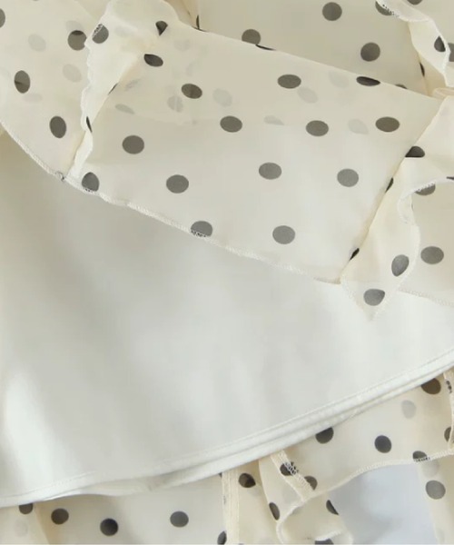LA POMME petit(ラポミ・プチ)の「Ruffle Flare Dots Skirt(スカート・レディース・アイボリー・LARGE/MEDIUM/SMALL)」の6枚目の写真