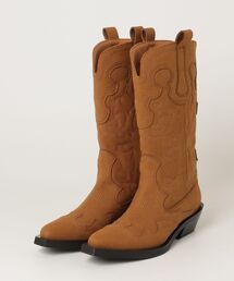 GANNI | GANNI / ガニー：【レディース】Mid Shaft Embroidered Western Boot Suede：S2742[ANN](ブーツ)