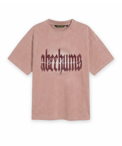 ABEEHUMS(アビハムズ)の「ピグメントシャドウレタリングTシャツ ABH365-102 ダスティピンク(Tシャツ/カットソー・レディース・ピンクベージュ・SMALL/MEDIUM)」の2枚目の写真