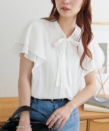 【WEB限定】ピンタックボウタイブラウス