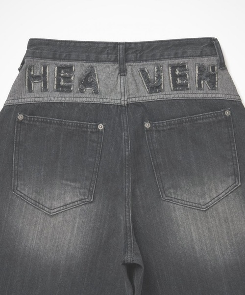 MEMECLE（メメクル）の「【 MEMECLE / メメクル 】HEAVENロゴ　ジーンズ（デニムパンツ・レディース・ブラック・SMALL/LARGE/MEDIUM）」の5枚目の写真