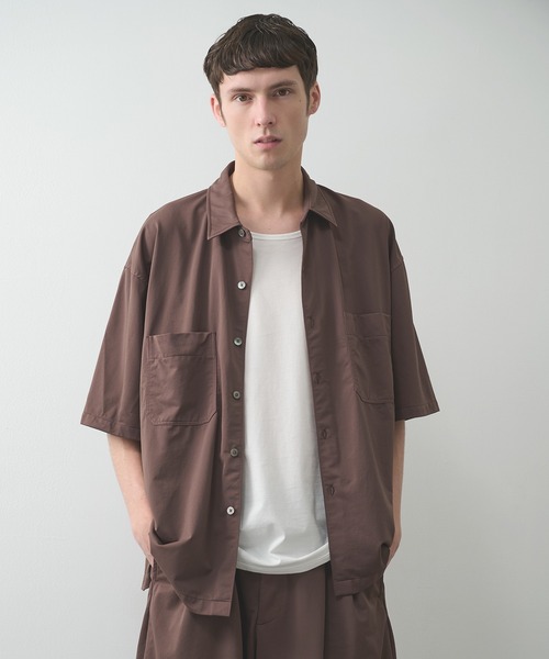KANEMASA PHIL.(カネマサフィル)の「【KANEMASA PHIL.】36G Nylon Balise SS Shir(シャツ/ブラウス・メンズ・ブラック/ブラウン・M/L)」の1枚目の写真