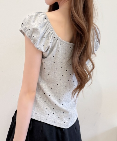 Ada.(エイダ)の「バレエコア フロント リボン ドット レース 切り替え カットソー(Tシャツ/カットソー・レディース・ブラック/グレー/ホワイト・FREE)」の11枚目の写真
