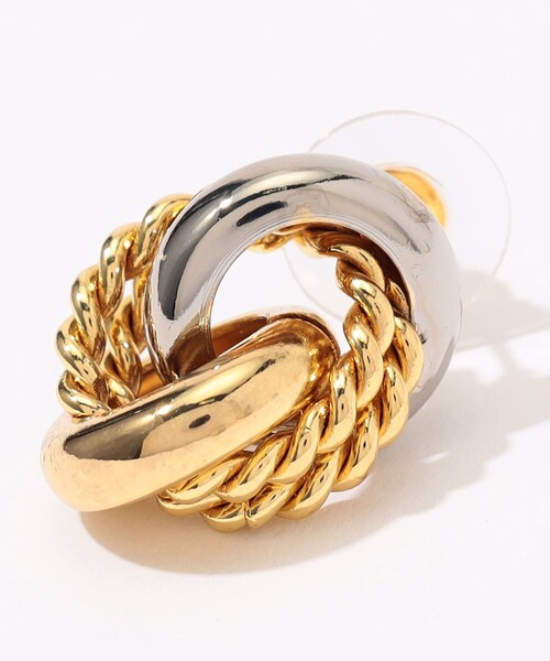 Kenneth Jay Lane(ネスジェイレーン)の「Kenneth Jay Lane G&S knot ピアス(ピアス(両耳用)・レディース・ゴールド系その他・FREE)」の4枚目の写真