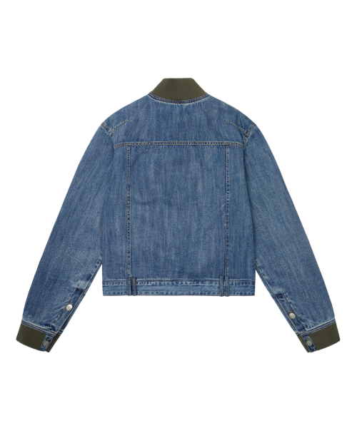 AAKAM（アーカム）の「Ribbed Denim Zip-Up Jacket (Blue)（デニムジャケット・レディース・その他・1/2）」の2枚目の写真