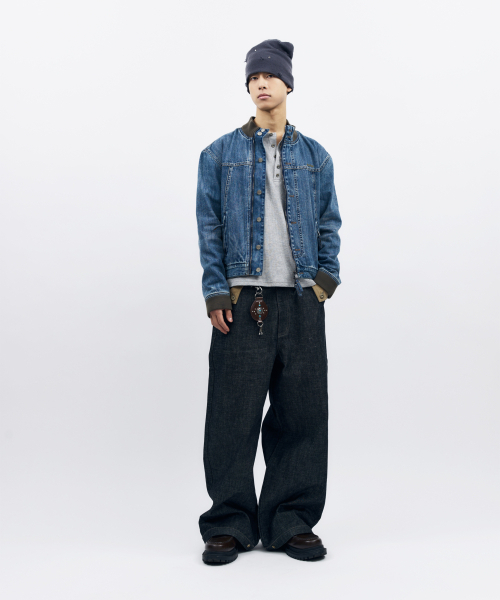 AAKAM（アーカム）の「Ribbed Denim Zip-Up Jacket (Blue)（デニムジャケット・レディース・その他・1/2）」の6枚目の写真