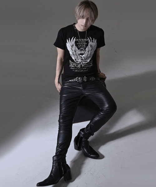 RUDOL(ルドル)の「『RUDOL/ルドル』ネックレス付き半袖Tシャツ TCサーマルネックレス付きグランジ半袖TEE(Tシャツ/カットソー・メンズ・ブラック/ホワイト・L/M)」の5枚目の写真