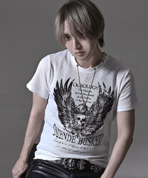 RUDOL(ルドル)の「『RUDOL/ルドル』ネックレス付き半袖Tシャツ TCサーマルネックレス付きグランジ半袖TEE(Tシャツ/カットソー・メンズ・ブラック/ホワイト・L/M)」の7枚目の写真