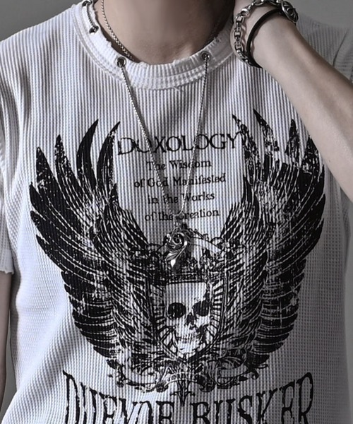 RUDOL(ルドル)の「『RUDOL/ルドル』ネックレス付き半袖Tシャツ TCサーマルネックレス付きグランジ半袖TEE(Tシャツ/カットソー・メンズ・ブラック/ホワイト・L/M)」の9枚目の写真