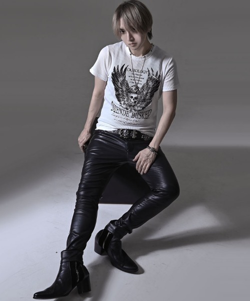 RUDOL(ルドル)の「『RUDOL/ルドル』ネックレス付き半袖Tシャツ TCサーマルネックレス付きグランジ半袖TEE(Tシャツ/カットソー・メンズ・ブラック/ホワイト・L/M)」の10枚目の写真