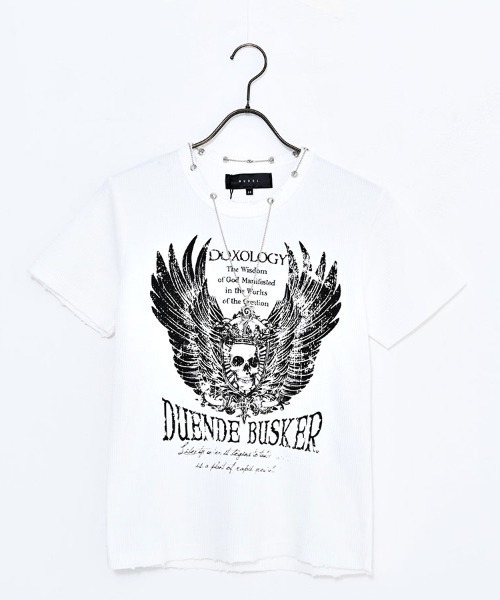 RUDOL(ルドル)の「『RUDOL/ルドル』ネックレス付き半袖Tシャツ TCサーマルネックレス付きグランジ半袖TEE(Tシャツ/カットソー・メンズ・ブラック/ホワイト・L/M)」の14枚目の写真